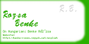 rozsa benke business card